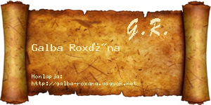 Galba Roxána névjegykártya